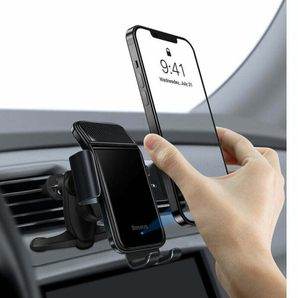 Baseus Smart Solar Power Wireless Car Mount Electric Holder Black SUZG000001 - Image 3
