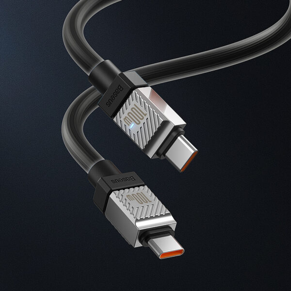 Baseus Cable 100W Type-C To Type-C CoolPlay Series Doublly-Wrapped Premium Quality Fast Charging Cable CAKW000301 2M Black - Image 5