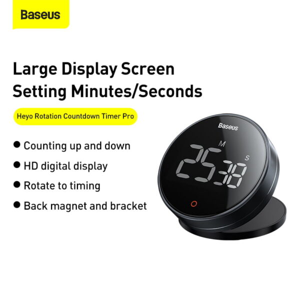 Baseus heyo rotation countdown timer Pro Dark grey FMDS000013 - 3 Months replacement Warranty