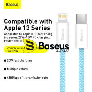 Baseus Dynamic Series 20W  Type-C to Lightning Fast Charging Data Cable 1m Blue CALD000003