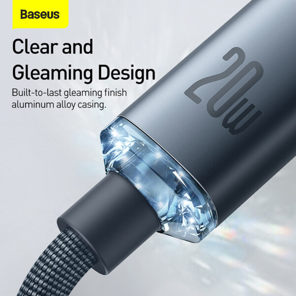 Baseus Crystal Shine Series 20W Fast Charging Type-C to Lightning For Iphone1.2m Data Cable Black CAJY000201 - Image 2