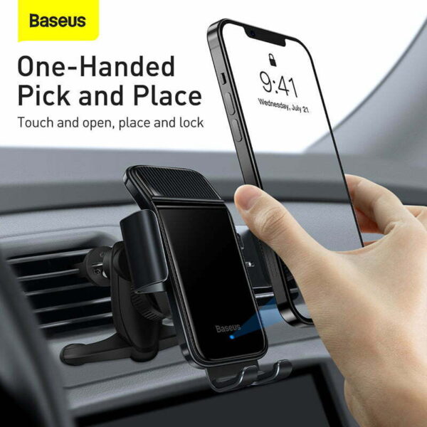 Baseus Smart Solar Power Wireless Car Mount Electric Holder Black SUZG000001 - Image 9