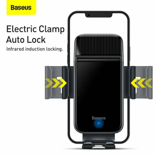Baseus Smart Solar Power Wireless Car Mount Electric Holder Black SUZG000001 - Image 8