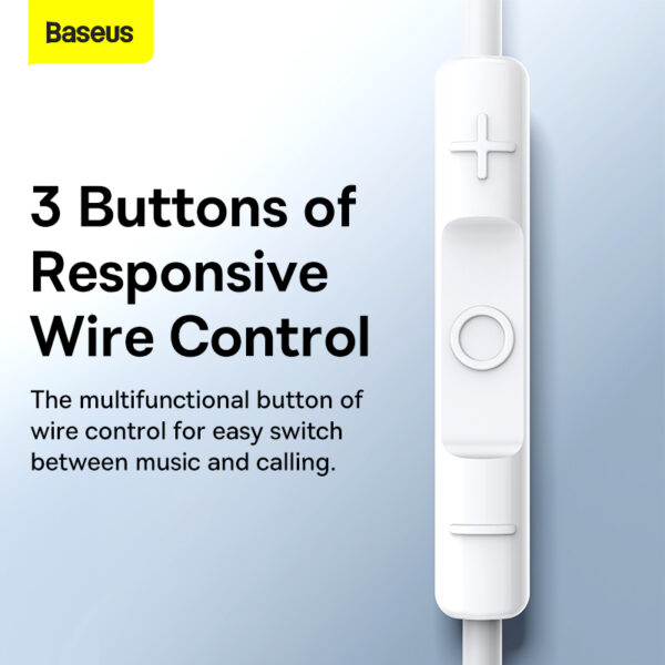 Baseus Earphone Encok lateral in-ear Wired Earphone H17 White NGCR020002 - Image 5