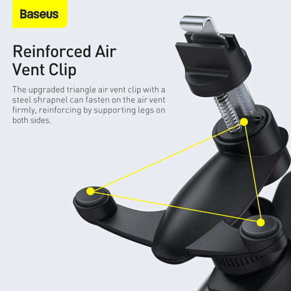 Baseus Smart Solar Power Wireless Car Mount Electric Holder Black SUZG000001 - Image 6