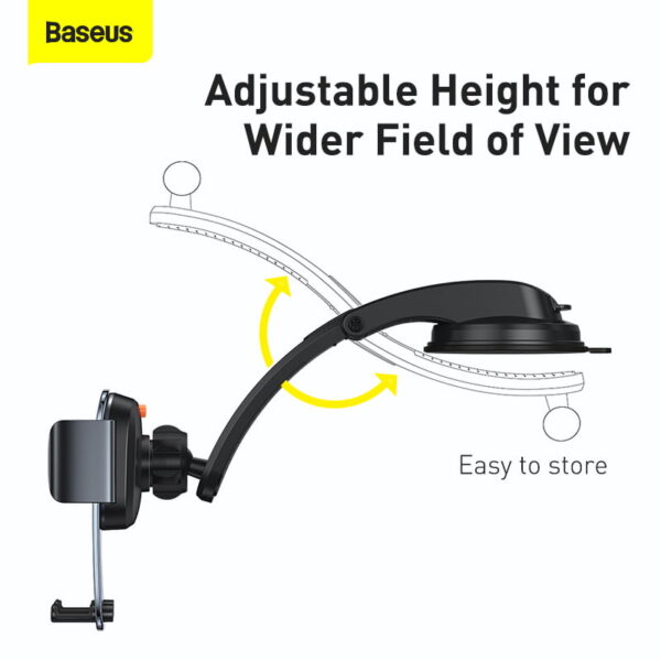 Baseus Easy Control Clamp Car Mount Holder A Set Air Vent & Dashboard  Black SUYK000001 - Image 3