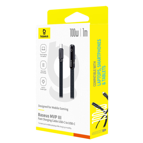 Baseus MVP 3 Fast Charging Cable USB-C to USB-C 100W 1m Cosmic Black P10382500121-00 - Image 3