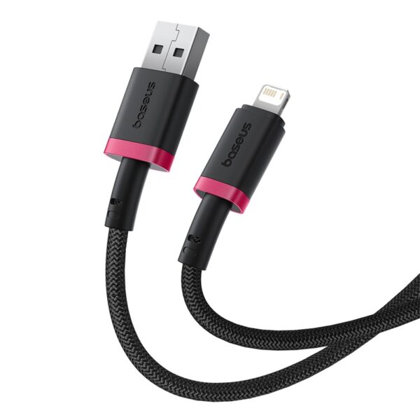 Baseus Cable For Iphone Dura Series Fast Charging Cable USB to Lightning  2.4A 2m Red+Black P10377801U01-03 - Image 3