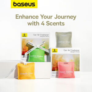 Baseus Air Freshener Margaret Series  4pcs Combo 1x Neon Garden 1xRainbow Meadow 1xCedar Oud 1xPomelo Coast