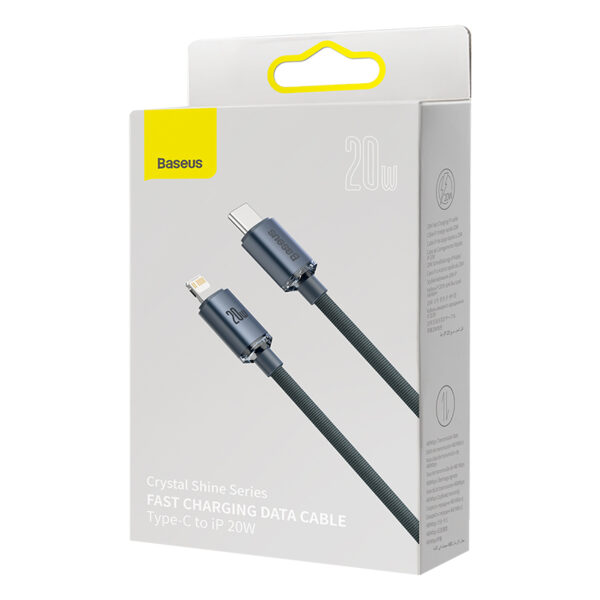 Baseus Crystal Shine Series 20W Fast Charging Type-C to Lightning For Iphone1.2m Data Cable Black CAJY000201 - Image 6