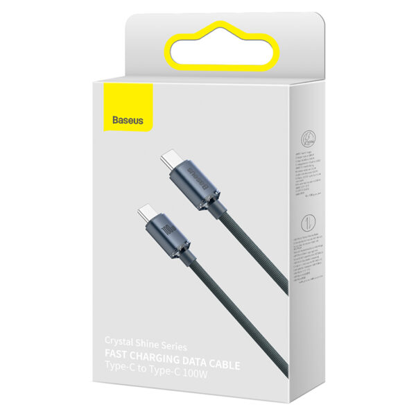 Baseus Type-C to Type-C 100W Crystal Shine Series Fast Charging Data Cable  2m Black CAJY000701 - Image 2