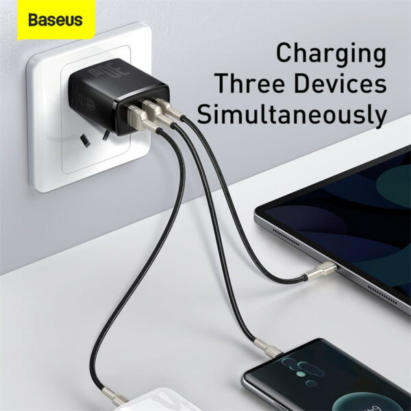 BASEUS Compact Quick Charger 2U+C Three Ports 30W Travel Power Adapter CN Plug - Black CCXJ-C01 -3 Months Replacement Warranty - Image 8
