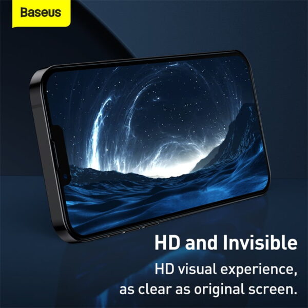Baseus Full-glass Tempered Glass Film For iPhone 13mini 5.4inch 2021 2pcs pack With Pasting Artifact  Black SGQP010001 - Image 5