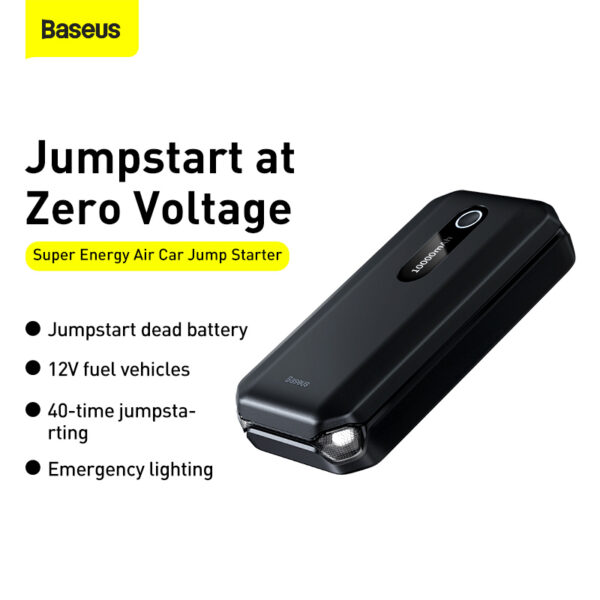 Baseus Super Energy Air Car Jump Starter 10000mAh Peakcurrent 1000A Black - Image 6