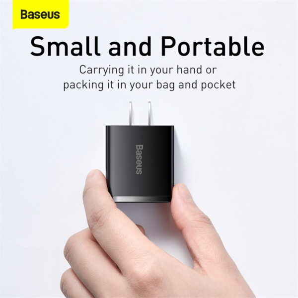 BASEUS Compact Quick Charger 2U+C Three Ports 30W Travel Power Adapter CN Plug - Black CCXJ-C01 -3 Months Replacement Warranty - Image 5