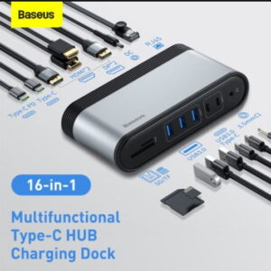 Baseus Working Station Four-Screen Multifunctional Type-C HUB Adapter CN+EU+US Dark gray CAHUB-HG0G (Update Version)