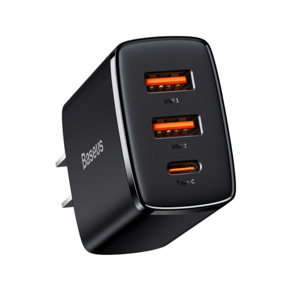 BASEUS Compact Quick Charger 2U+C Three Ports 30W Travel Power Adapter CN Plug - Black CCXJ-C01 -3 Months Replacement Warranty - Image 4