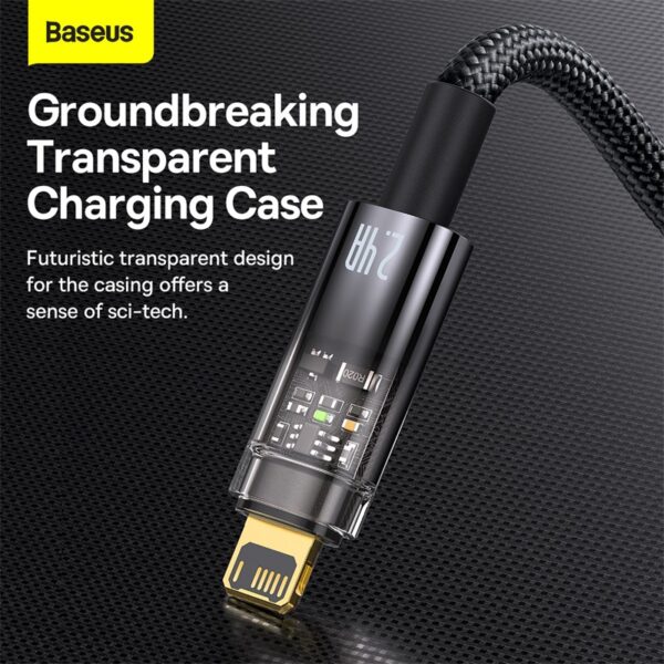 Baseus Cable Usb To Iphone Lightning Explorer Series Auto Power-Off Fast Charging Data Cable  For Iphone 2.4A  CATS000401 Black- 1M - Image 4