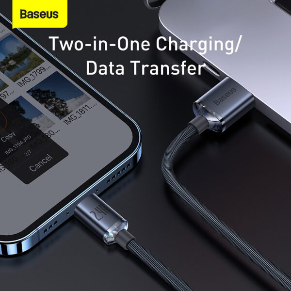 Baseus Crystal Shine Series 2.4A Fast Charging USB to Lightning Data Cable 2m Black CAJY000101 - Image 3