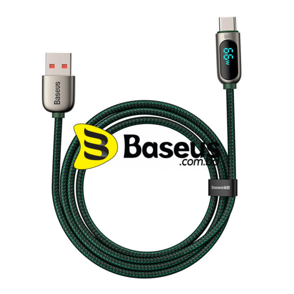 Baseus  Display Fast Charging Data Cable USB to Type-C 66W 1m Green CASX020006