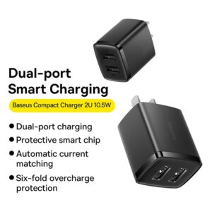 Baseus  CCXJ010001 Compact  Charger 2U 10.5W CN - Black