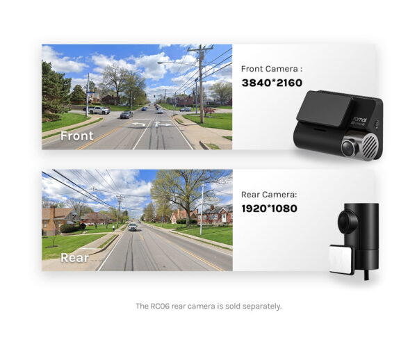 70mai A800S New 4K Dash Camera Ultra HD UHD + 70mai Rear Camera RC06 - Image 4
