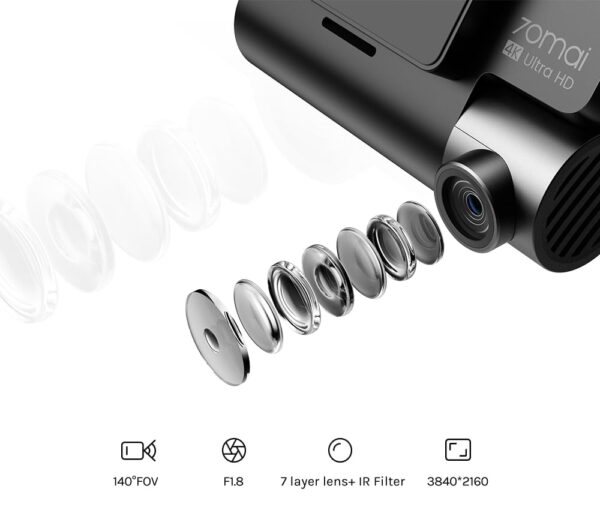 70mai A800S New 4K Dash Camera Ultra HD UHD + 70mai Rear Camera RC06 - Image 5