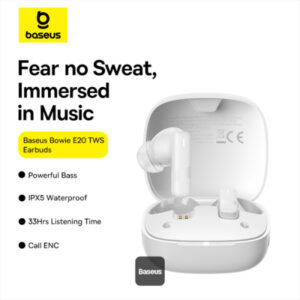 Baseus TWS E20 True Wireless Earphone 33hrs Playing Time Cluster A00069700223-00 White