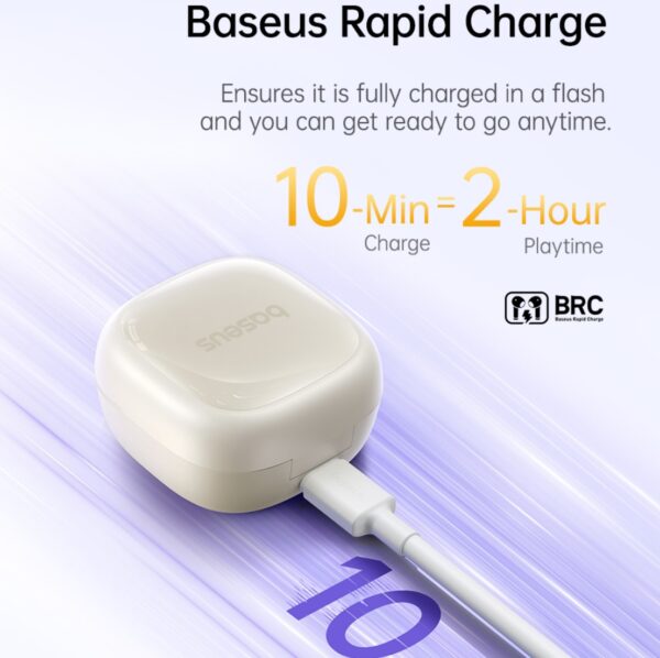 Baseus TWS Bass BD1  True Wireless Earbuds 8hour Long Music Time Cosmic Purple A00084601513-Z1 - Image 3