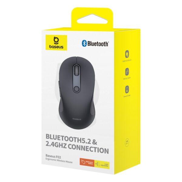 Baseus F02 Ergonomic Wireless Mouse（without Battery）Moon Black B01055505111-01 - Image 3