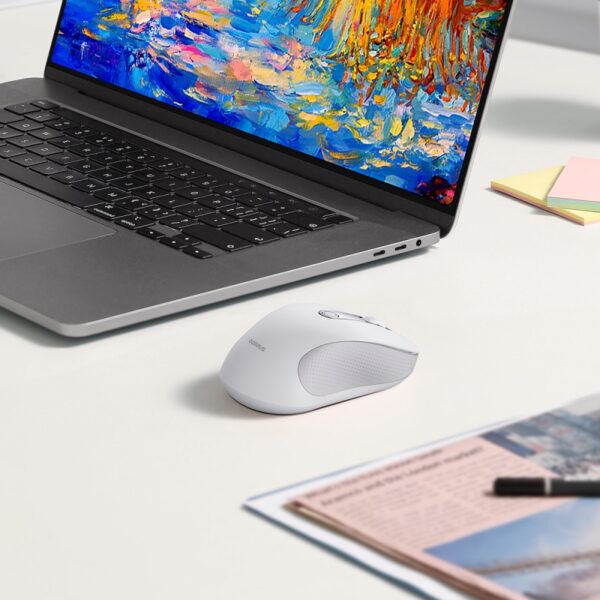 Baseus F02 Ergonomic Wireless Mouse（without Battery）Moon White B01055505211-01 - Image 5