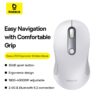 Baseus F02 Ergonomic Wireless Mouse（without Battery）Moon White B01055505211-01