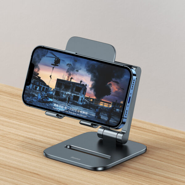 BASEUS Desktop Biaxial Foldable Metal Stand Aluminum Alloy For Mobile Tablet LUSZ000013 - Image 2