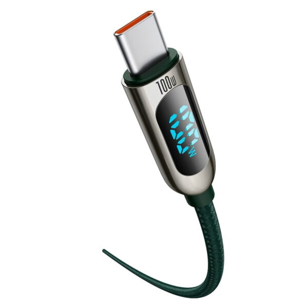 BASEUS Display Fast Charging Data Cable Type-C to Type-C 100W 2m - Green CATSK-C06 - Image 12