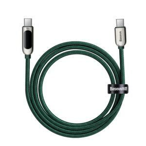 BASEUS Display Fast Charging Data Cable Type-C to Type-C 100W 2m - Green CATSK-C06