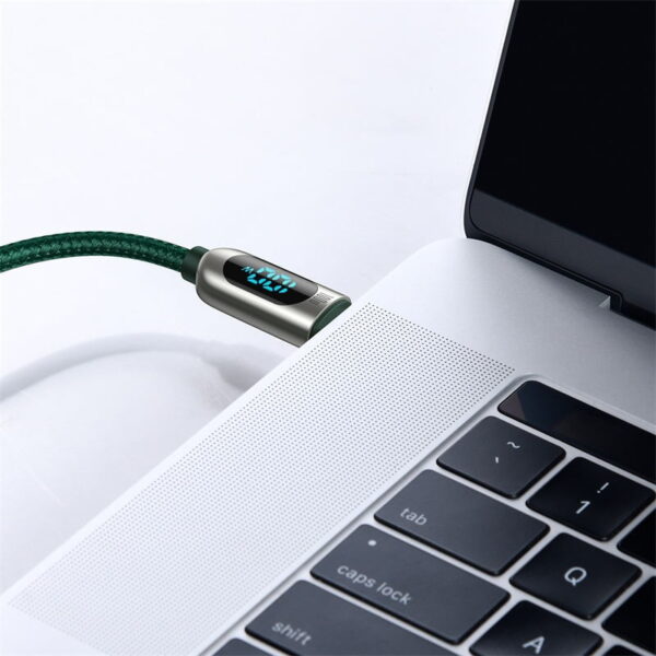 BASEUS Display Fast Charging Data Cable Type-C to Type-C 100W 2m - Green CATSK-C06 - Image 9