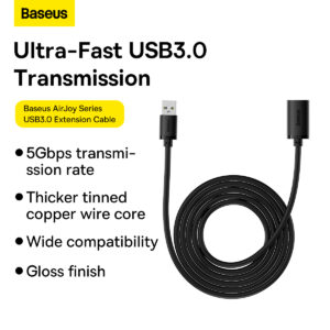 BASEUS Extension Cable USB3.0 USB Male to Female 5Gbps Transmission PVC Cord 5Meter -B00631103111-05