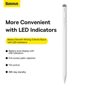 BASEUS Smooth Writing 2 Series Active+Passive  Stylus with LED Indicator version  Type-C cable  Active tip*1  Passive tip cap*1 SXBC060302