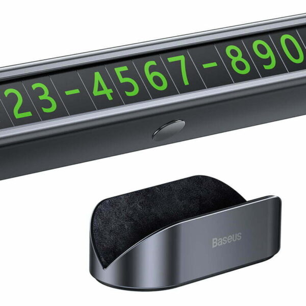 BASEUS Square Bar Temporary Parking Number Plate Phone Number Holder with Base Black CNFT000001 - Image 10