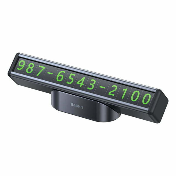 BASEUS Square Bar Temporary Parking Number Plate Phone Number Holder with Base Black CNFT000001 - Image 9