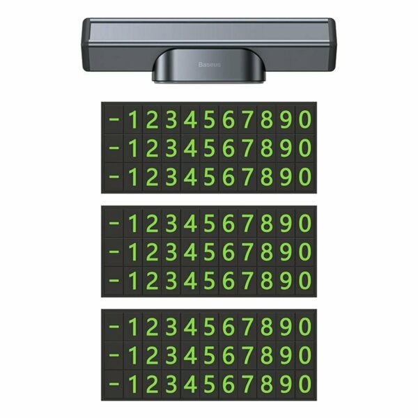 BASEUS Square Bar Temporary Parking Number Plate Phone Number Holder with Base Black CNFT000001 - Image 7