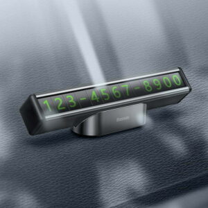 BASEUS Square Bar Temporary Parking Number Plate Phone Number Holder with Base Black CNFT000001