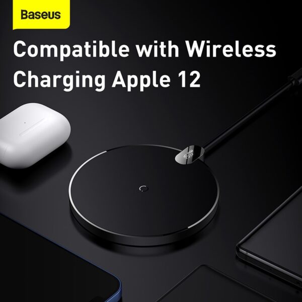 Baseus Wireless Charger Digital LED Display Gen 2 15W Black CCED000001 - Image 6