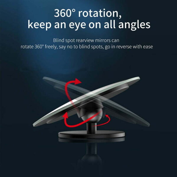 Baseus 2pcs Car Rear View Blind Spot Mirror Full Vision 360 Degree Wide Anger Parking Assistant  Mirror - Image 3