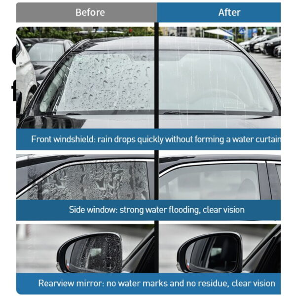 Baseus ACFYJ-A01 Nice view glass rain-proofing agent For Car Window Glass With 100ml Hydrophobic  Black - Image 4