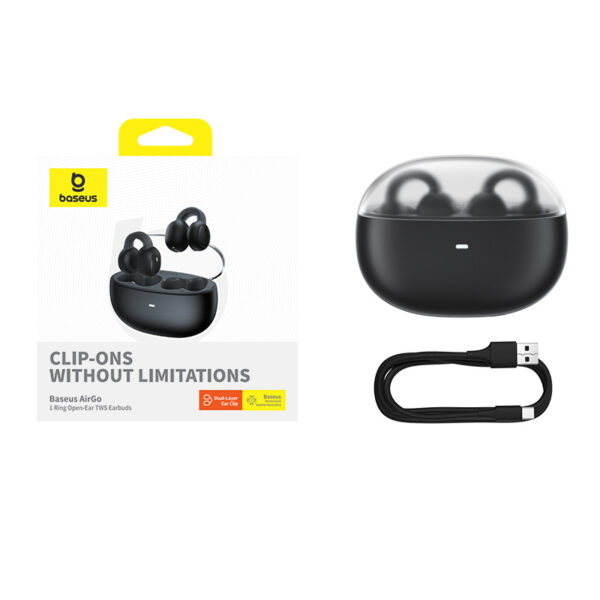 Baseus TWS AirGo 1 Ring Open-Ear TWS Earbuds Cluster Black A00069201113-00 - Image 5