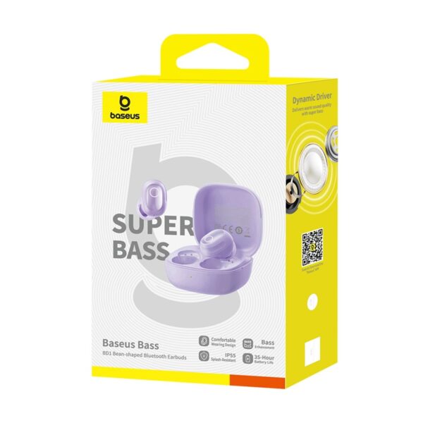 Baseus TWS Bass BD1  True Wireless Earbuds 8hour Long Music Time Cosmic Purple A00084601513-Z1 - Image 10