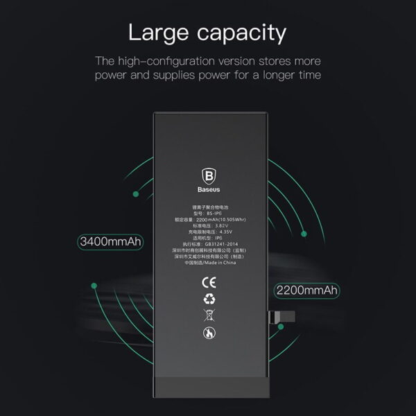 Baseus iPhone 6s Plus 3400MAH High capacity  Original battery - Image 2