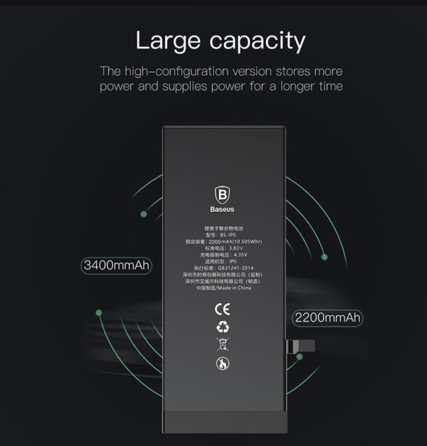 Baseus iPhone 6s Plus 3400MAH High capacity  Original battery - Image 6