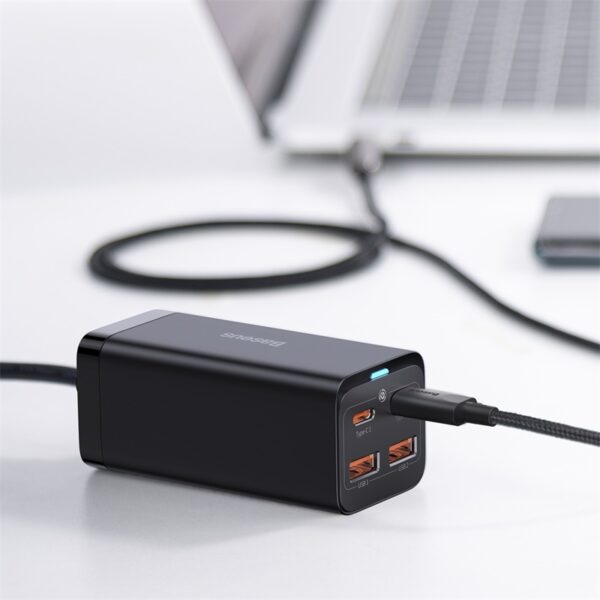 Baseus GaN Charger GaN3 Pro Desktop Fast Charger 2U 2C 100W CN Black CCGP000001 - Image 4